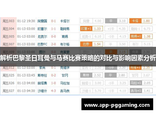 解析巴黎圣日耳曼与马赛比赛策略的对比与影响因素分析