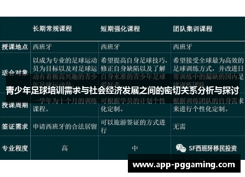 青少年足球培训需求与社会经济发展之间的密切关系分析与探讨 青少年足球培训需求与社会经济发展之间的密切关系分析与探讨
